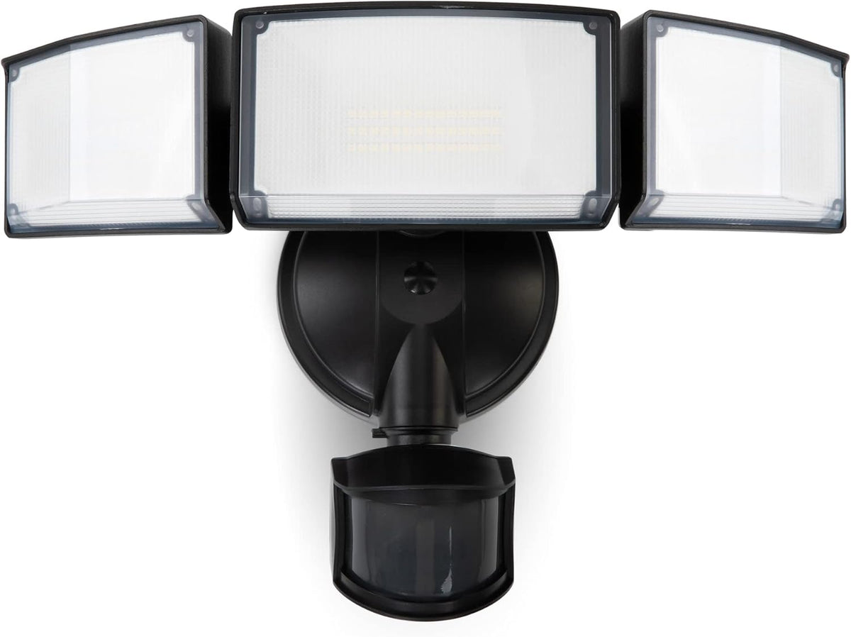 LUTEC 72W 7500LM LED Security Lights Motion Sensor Light Outdoor, 5000K Daylight, IP65 Waterproof, Dusk to Dawn, 3-Head Motion Detected Flood Light for Garage, Yard, Porch(Black)