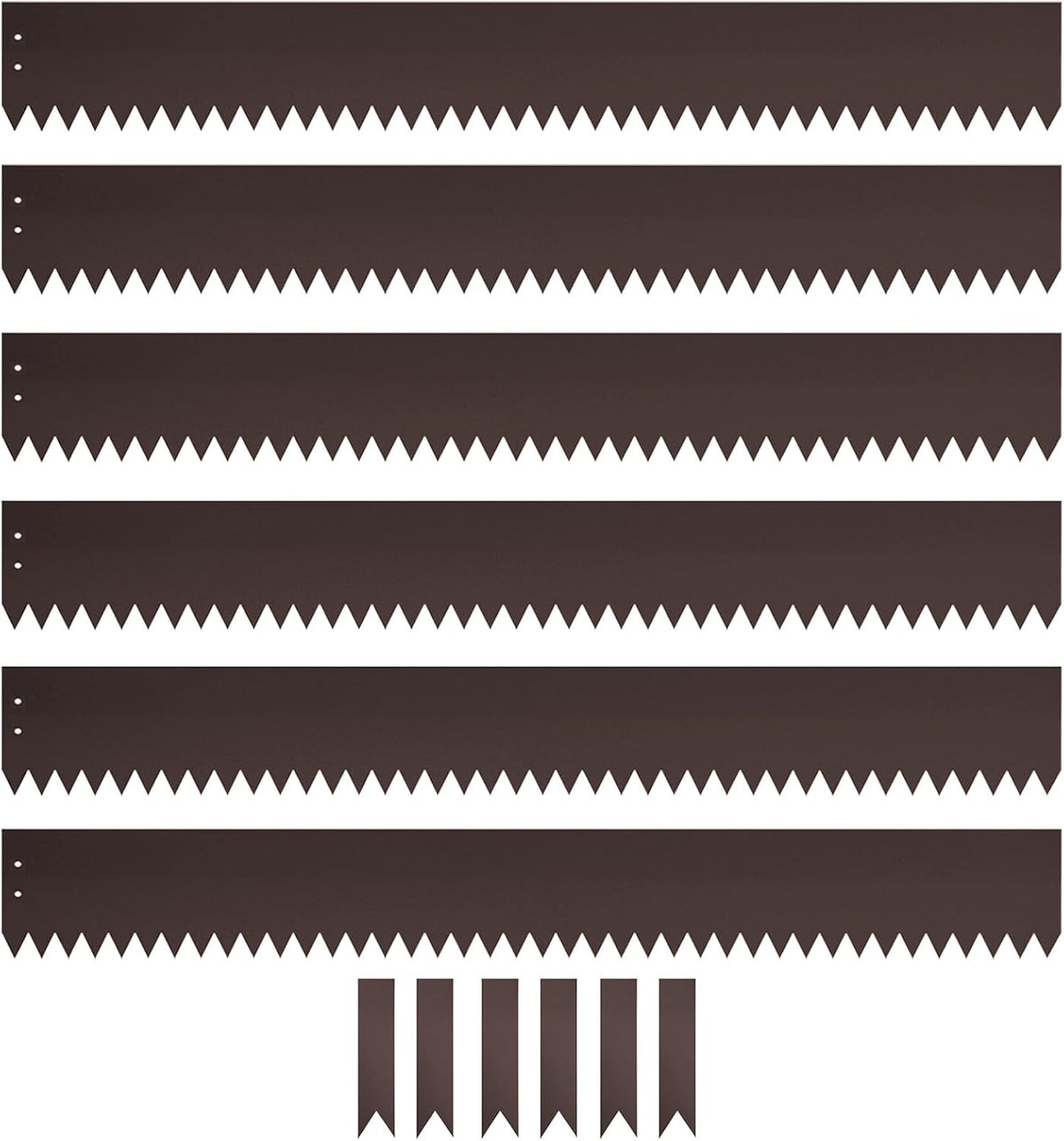 Steel Landscape Edging 40 Inch Strips, Steel Edging 4 Inch Depth, 6 Pack Hammer in Landscape Edging, Metal Landscape Edging, Metal Edging for Landscaping（Brown