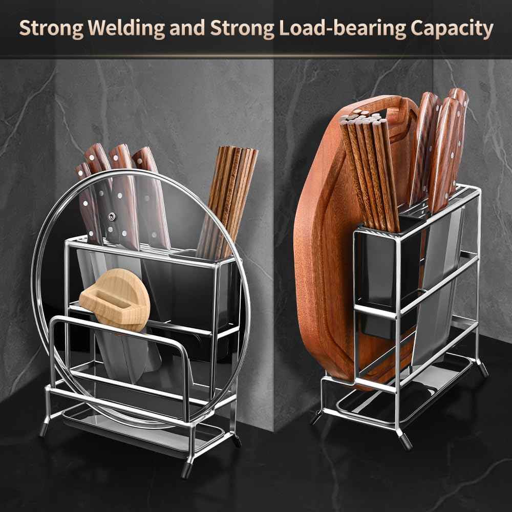 18/8 Stainless Steel Cutting Board and Pot Lid Organizer