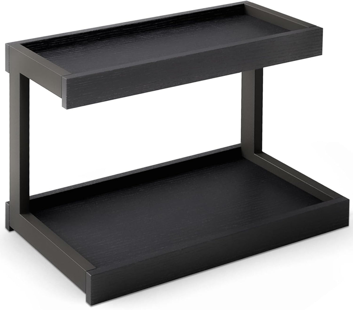 Counter Shelf Organizer – 2-Tier Spice Rack for Countertop – Black - Field & Nook