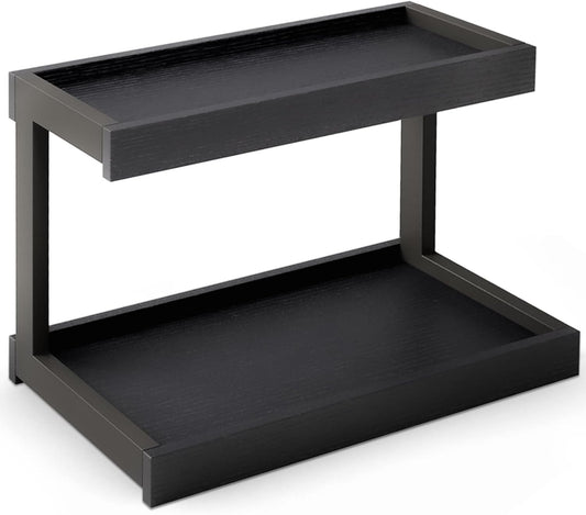 Counter Shelf Organizer – 2-Tier Spice Rack for Countertop – Black - Field & Nook