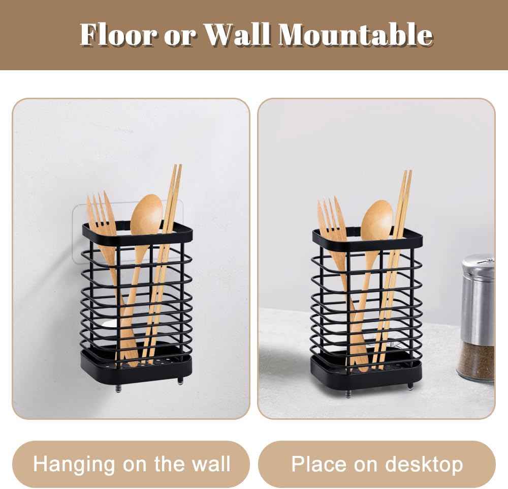 Stainless Steel Kitchen Utensil Holder and Drainer