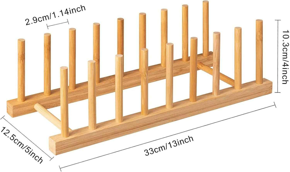 HBlife Bamboo Dish Rack Stand, 2pcs