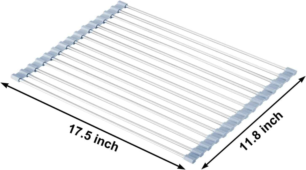 Stainless Steel Over-the-Sink Dish Drying Rack, 17.5''x11.8''