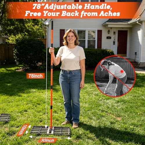 Lawn Leveling Rake, 30" x 10" Lawn Leveler Tool