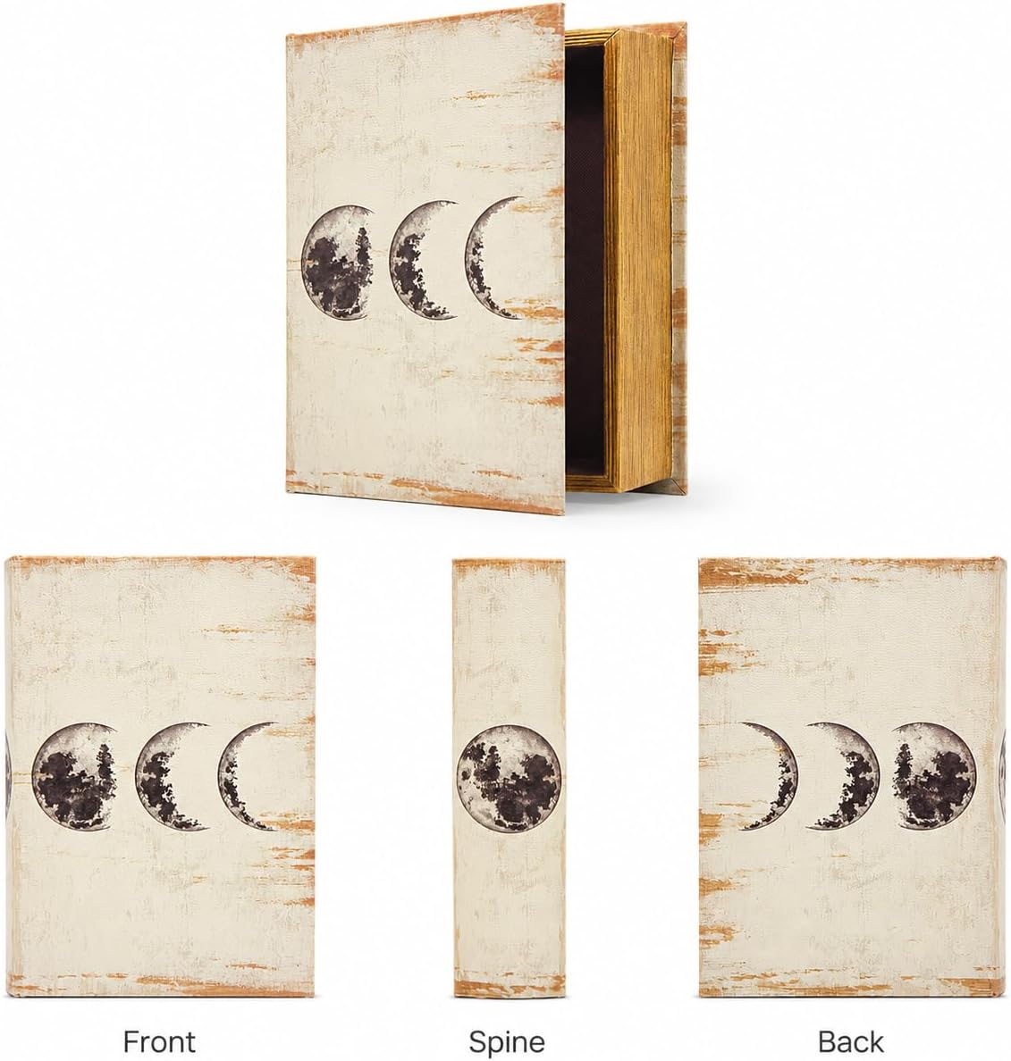 Decorative Book Boxes, Faux Wood with Magnetic cover Storage for Hidden Jewelry, Money, and Cash