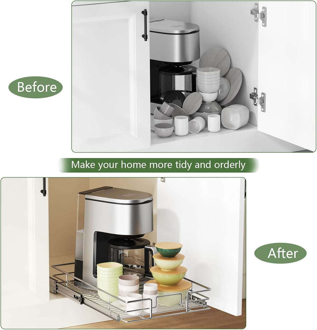 LOVMOR Pull-Out Cabinet Organizer, 31½" W x 21½" D