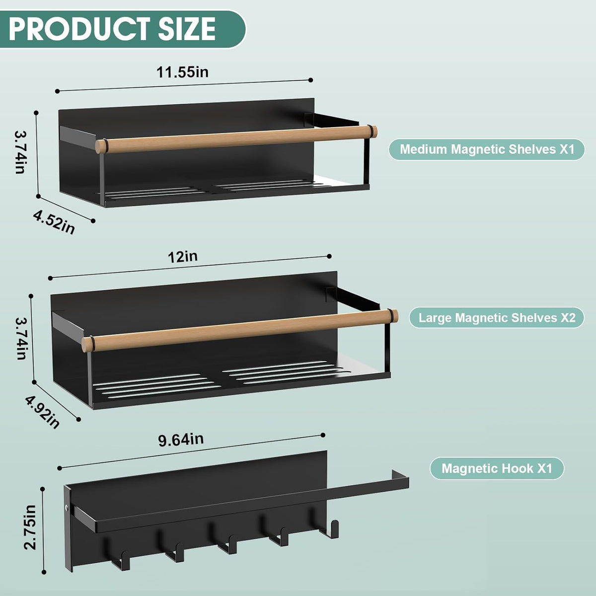4-Pack Magnetic Shelves for Washing Machine Magnetic Shelf for Fridge Powerful - Field & Nook