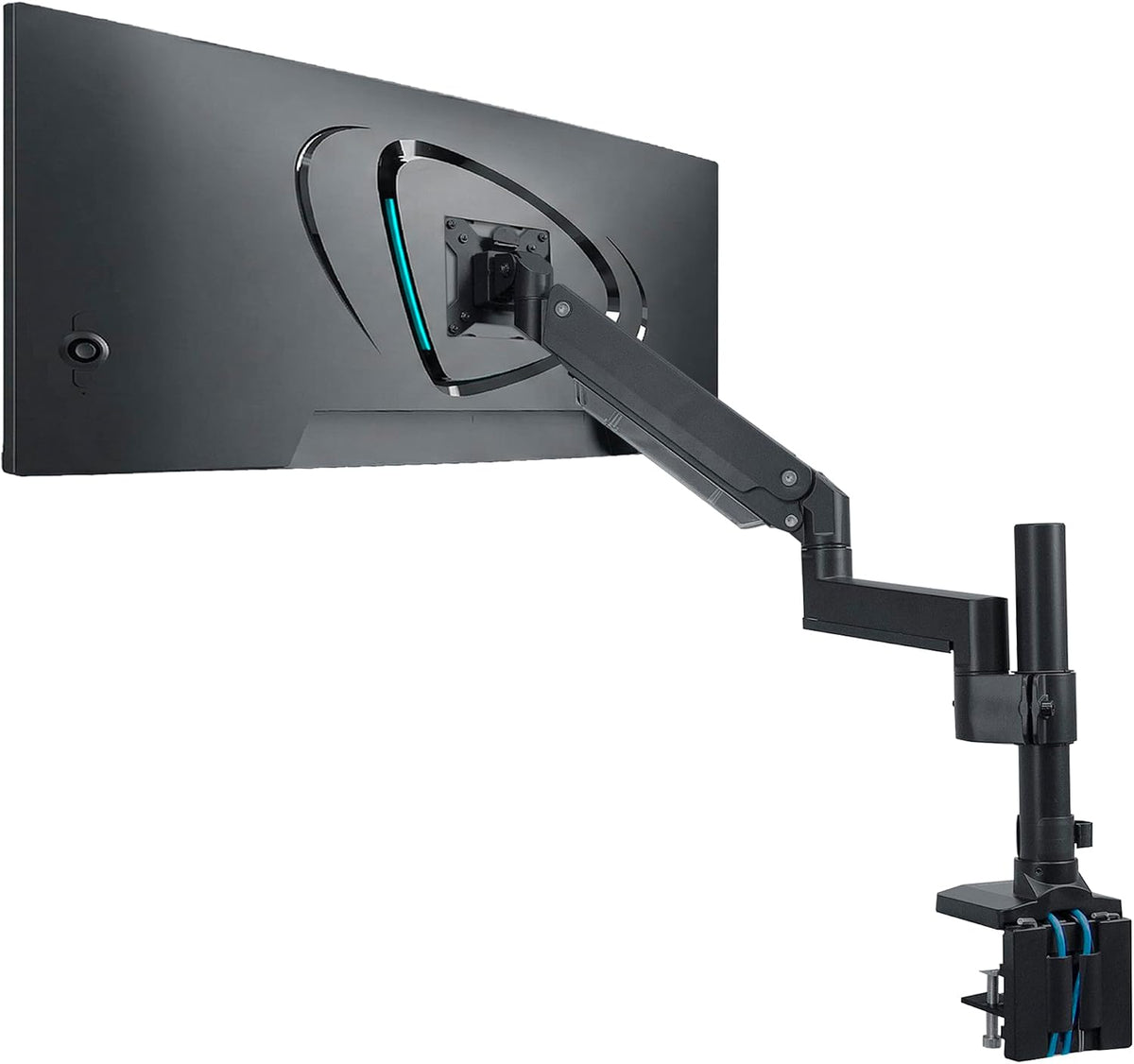 Mount-It! Ultrawide Monitor Arm, Heavy-Duty Gas Spring Desk Mount for 17–35” Curved Screens up to 33 lbs, Full Motion Height Adjustable Monitor Arm with USB 3.0 & Audio Ports, VESA 75/100/200 - Field & Nook