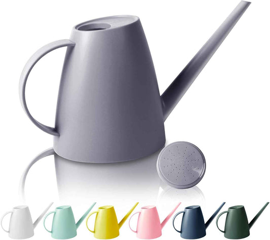 Watering Can for Indoor Outdoor Plants, Modern Small Watering Cans with Removable Nozzle, Long Spout Watering Can for Indoor Bonsai Plants Garden Flowers 1/2 Gallon 1.8L 60OZ (Gray)