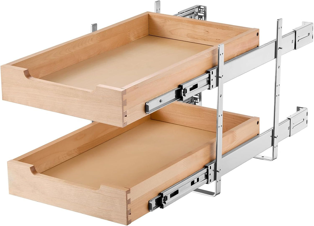 VEVOR 2-Tier Pull-Out Cabinet Organizer, 14" W x 21" D