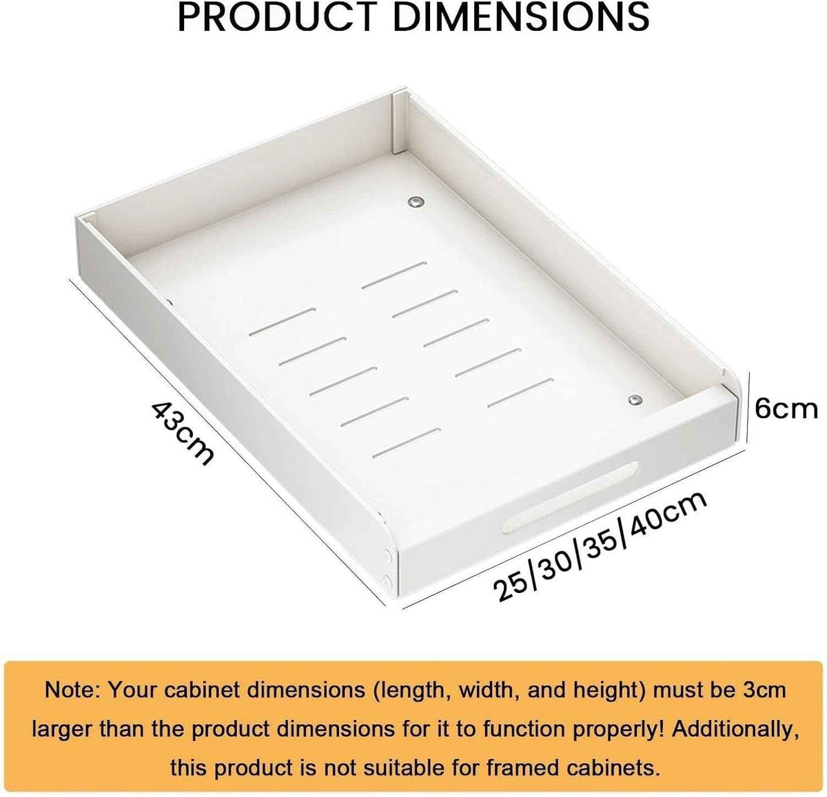 Pull Out Cabinet Drawer Organizer, Carbon Steel