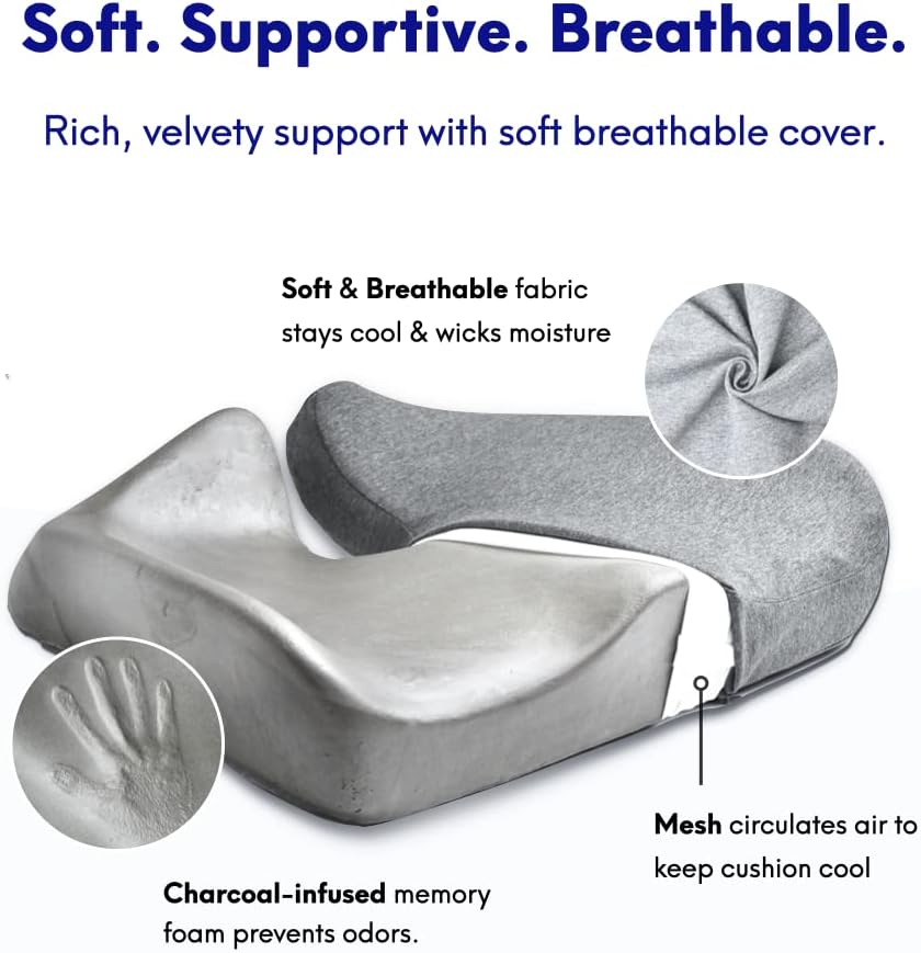 Extra-Dense Pressure Relief Seat Cushion – Light Gray - Field & Nook