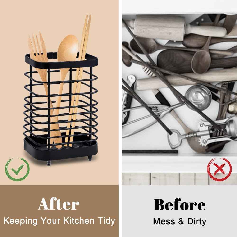 Stainless Steel Kitchen Utensil Holder and Drainer