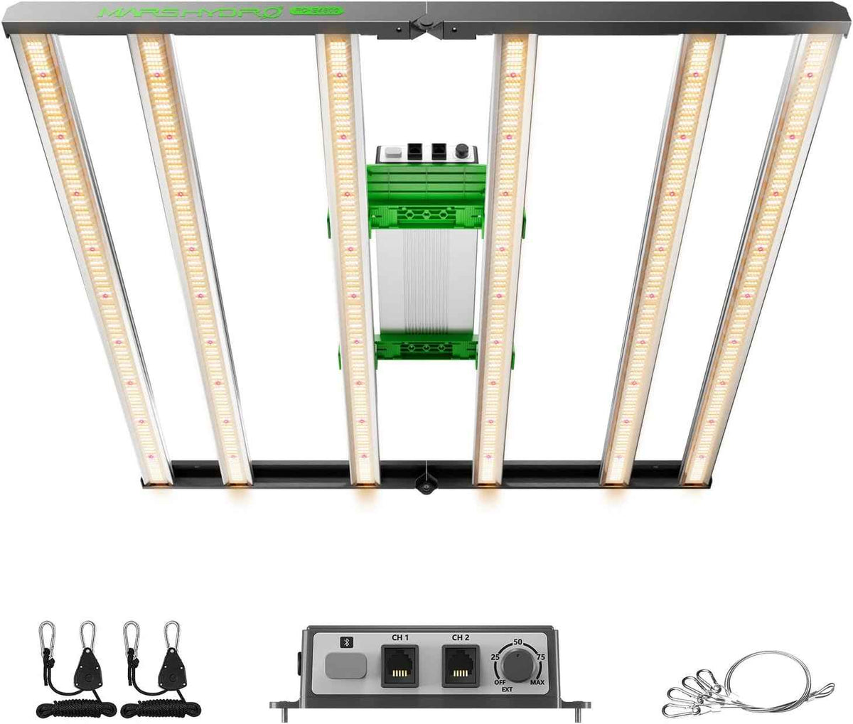 MARS HYDRO 2025 New Version FC-E4800 Foldable LED Grow Light 4x4ft Full Spectrum Grow Light Bar 480Watt Plant Growing Light Remote Control