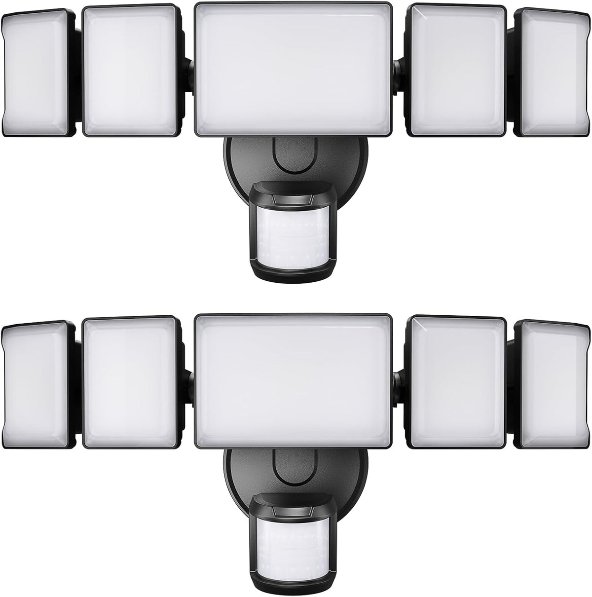 Olafus 100W Motion Sensor Outdoor Lights, 10000LM 2 Pack Motion Sensor Flood Light, Dusk to Dawn Outdoor Lighting, IP65 Waterproof Motion Detector Lights for Outside, Black