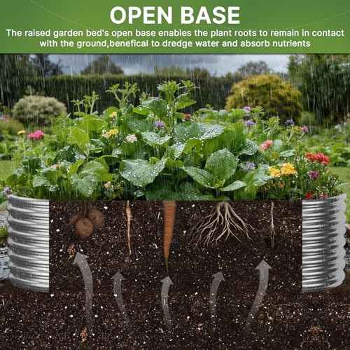 2 PCS Tall 8x4ft Galvanized Raised Garden Bed Outdoor, Metal Garden Bed for Vegetables, Above Ground Garden Box for Flower, Steel Raised Beds for Gardening