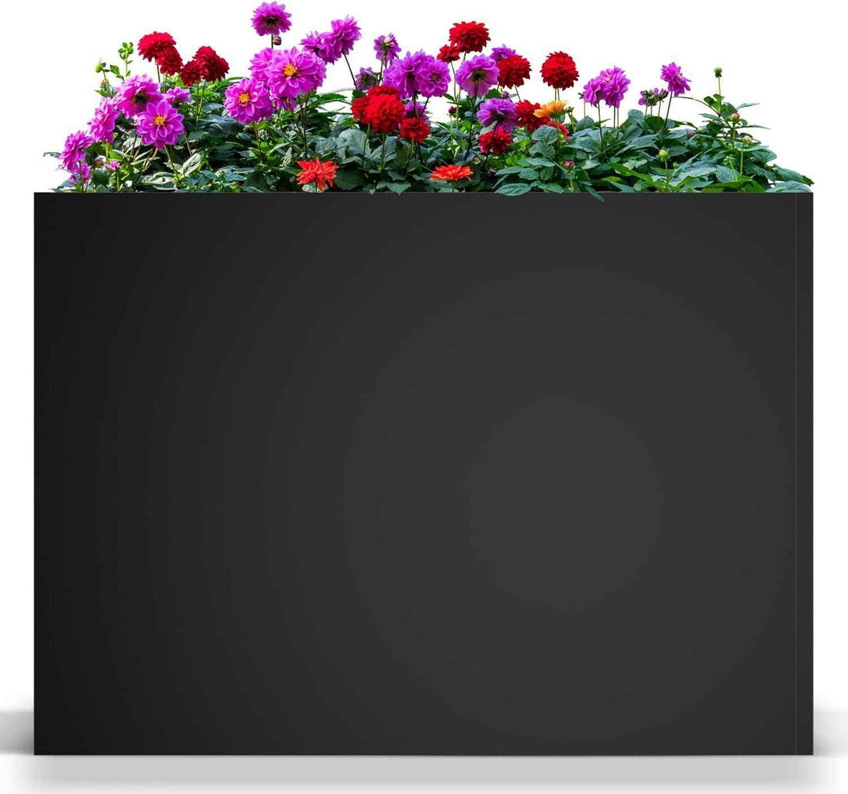 Nessxa Metal Planter Box for Outdoor Plants 38" L x 13" W x 30" H, Heavy Duty Steel Large Rectangular Planter Box with Removable Insert Shelf, Modern Décor for Tall Plants, Trees, Flowers (Black)