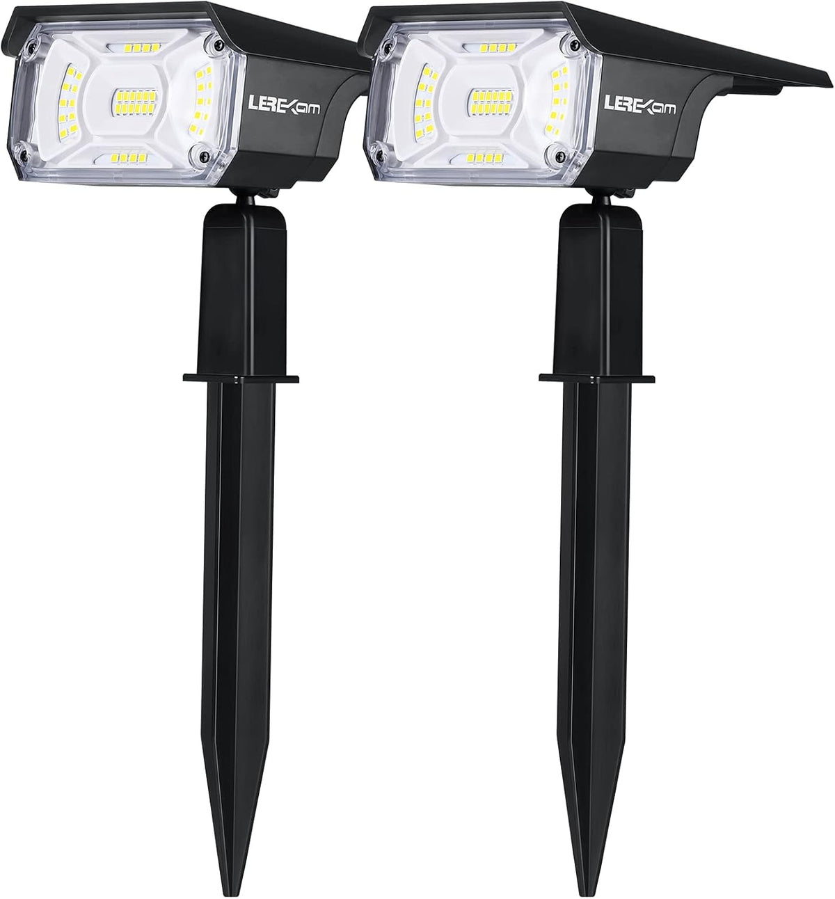Solar Spot Lights, IP65 Waterproof 40 LEDs Landscape Spotlights,USB & Solar Powered Wall Lights Dark Sensing Auto On/Off,3 Modes Outdoor Solar Garden Lights for Yard Porch 2 Pack