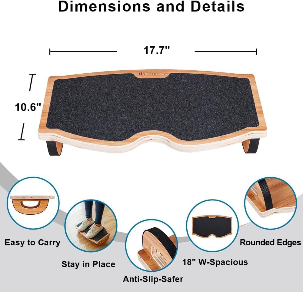 Wooden Rocking Footrest – 350 lb Non-Slip Platform - Field & Nook