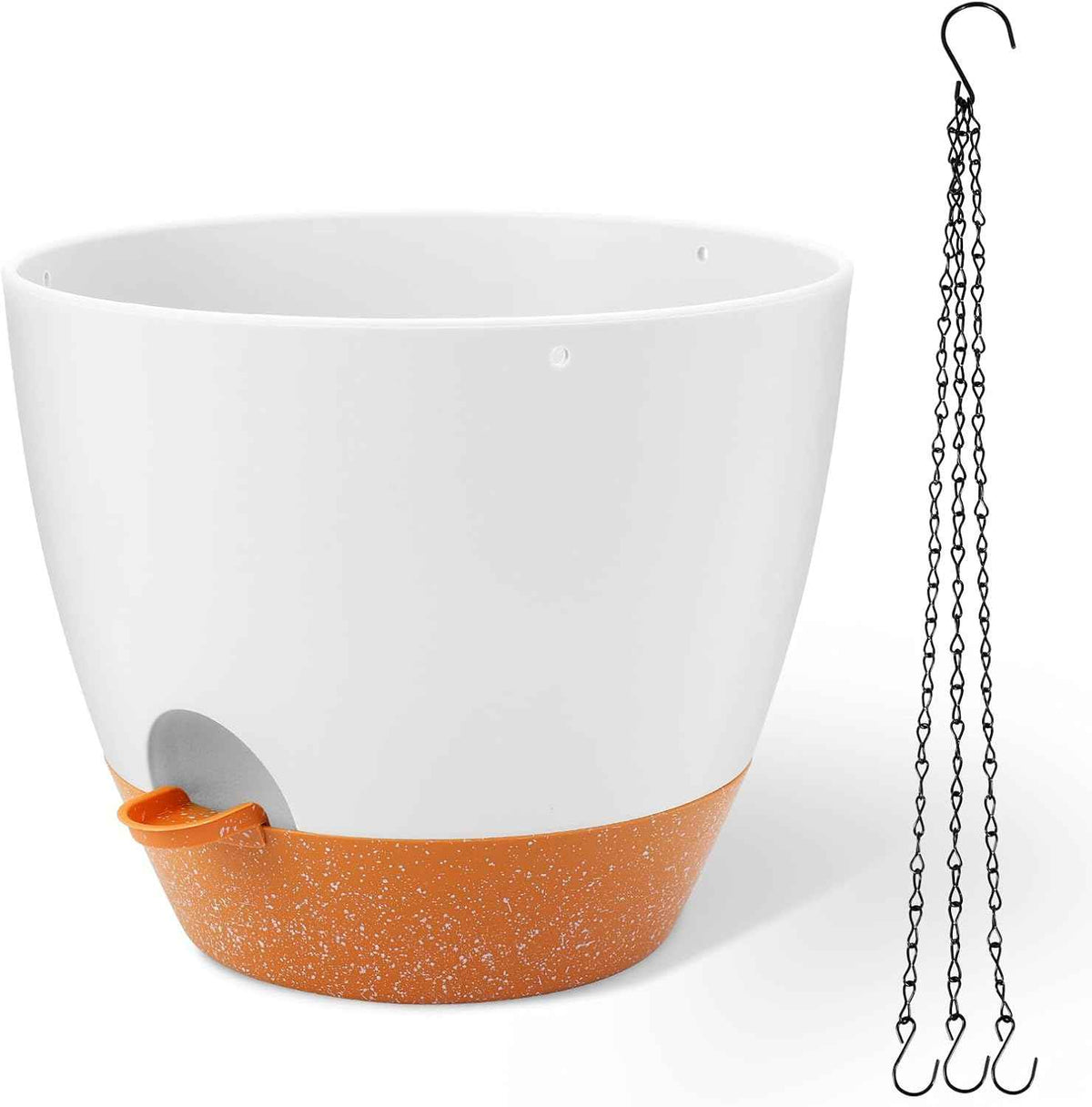 GARDIFE Large Hanging Planter, 12 inch Hanging planters for Indoor. Outdoor Plants, Self Watering Plant Pot, Plant Hanger, White
