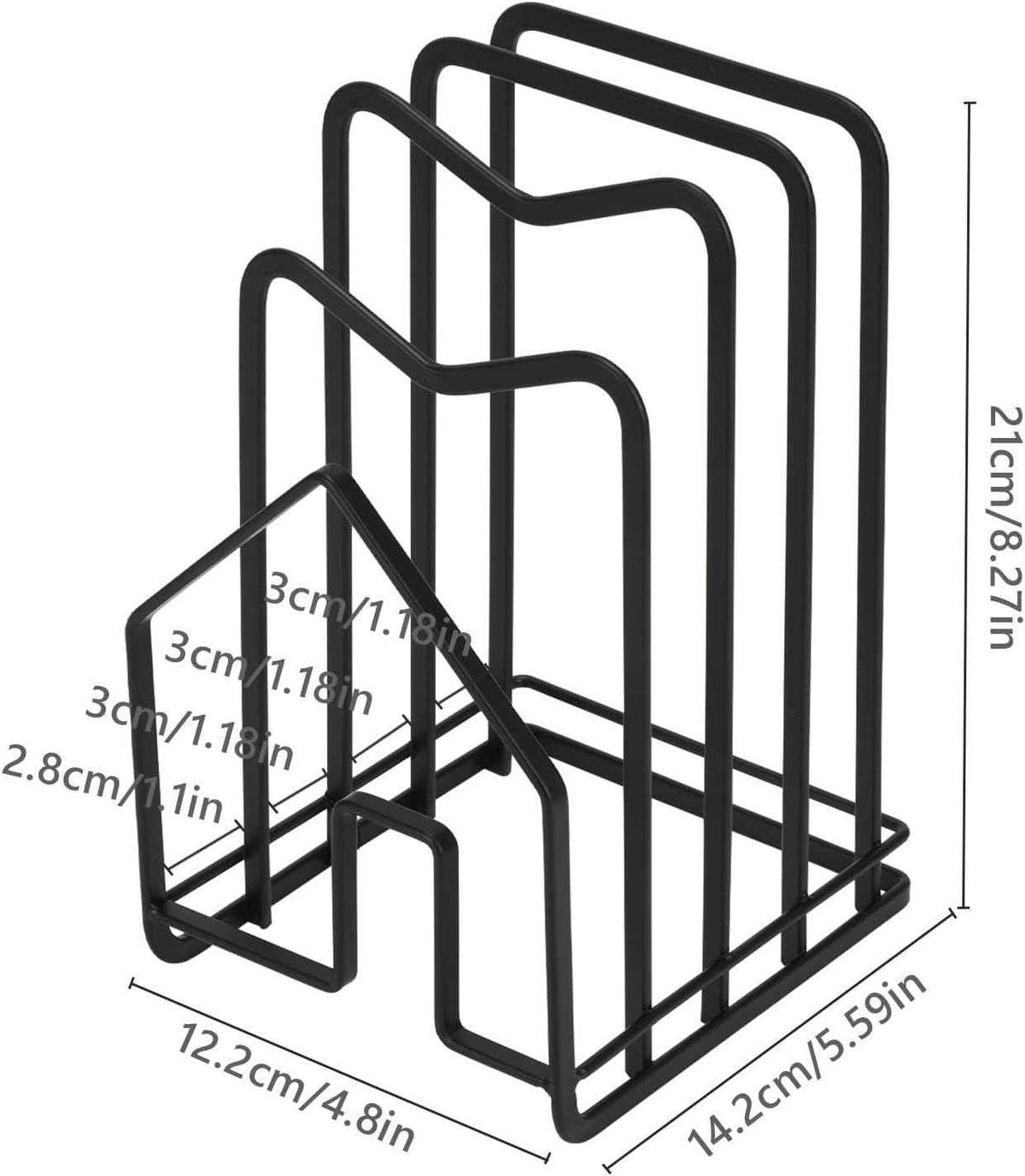 Stainless Steel Cutting Board Rack, Black