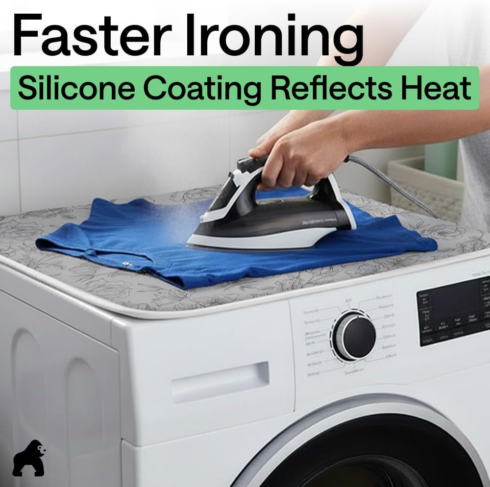 Magnetic Ironing Mat – Silicone-Coated, 400°F Heat Resistant, 28×24 In