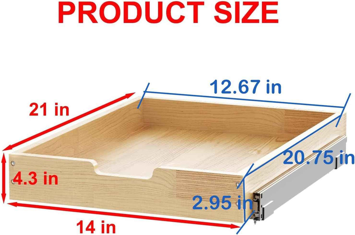 Sikarou Pull Out Cabinet Organizer, 14" W x 21" D