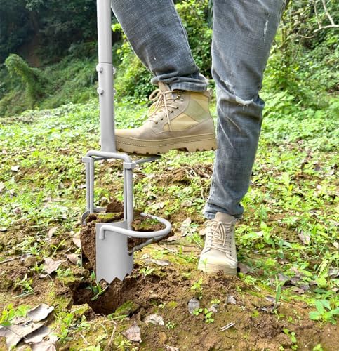 Updated Bulb Planter Long Handle for Digging, 5-in-1 Lawn and Garden Tool,sod Plugger Tool,Weeding,Soil Sampler, Transplanting,Sod Plugger Bulb Transplanting （Height Adjustable ）