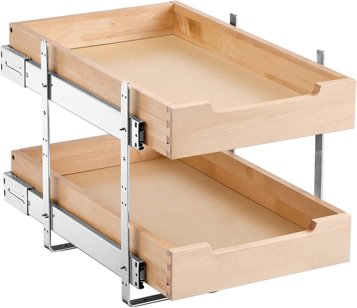 VEVOR 2-Tier Pull-Out Cabinet Organizer, 14" W x 21" D