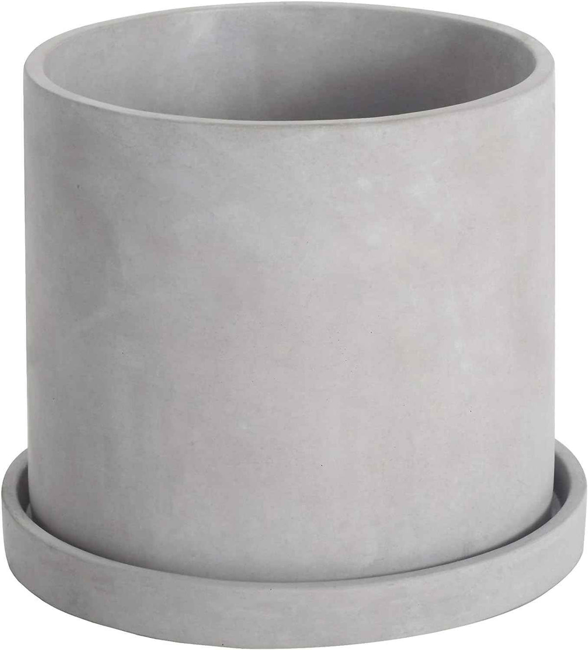 Ekirlin 5 Inch Flower Plant Pot Indoor - Grey Cement Garden Planter Concrete Planter with Drain Hole Saucer, Modern Succulents Containers for Home Decor, Office & Outdoor