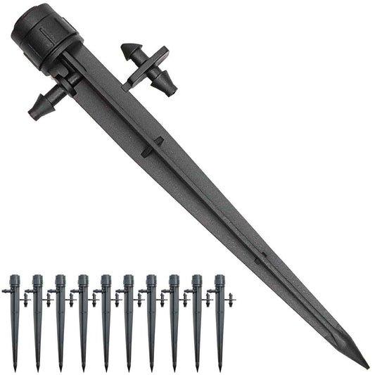 50 Pcs Drip Irrigation Emitters, Adjustable Flow 0-20 GPH Irrigation Drippers with Stake, Full Circle Flow Sprinkler Head, Micro Sprinkler for Garden Patio Lawn Flower Bed