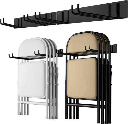 TTzycc 2-Pack Folding Chair Storage Rack for Chair Organization and Garage Wall Mount Storage, Garden Tool Rack Organizer (2 Pack)