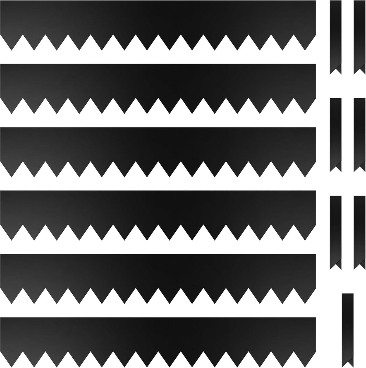 KOL Galvanized Steel Garden Lawn Edging, 6-Pack Black Bendable Metal Landscape Edging Strips - Heavy Duty Hammer-in Border with 7 Clips - 16-Gauge - 40" L x 6.5" H (20FT Total Length)