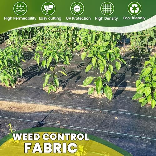 KAKO 3 x 100Ft Weed Barrier Fabric, Heavy Duty Weed Barrier Landscape