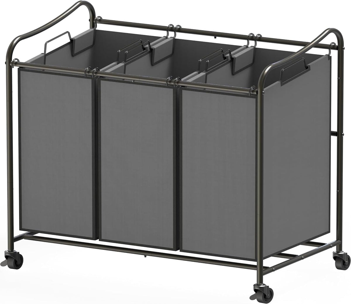 Heavy-Duty 3-Bag Laundry Sorter Cart – Dark Gray - Field & Nook