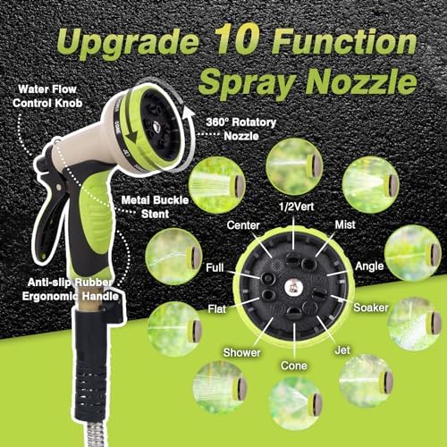 Metal Garden Hose 100FT - Heavy Duty Stainless Steel Metal Water Hose