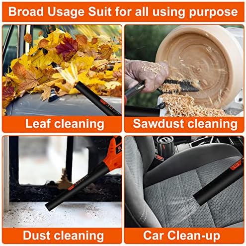 Leisch Life 21V Leaf Blower Cordless | Handheld Electric Lightweight Blower with 2.0Ah Rechargeable Battery & Fast Charger | Adjustable Speeds, Portable Design for Lawn, Patio, Yard, Sidewalk Cleaning