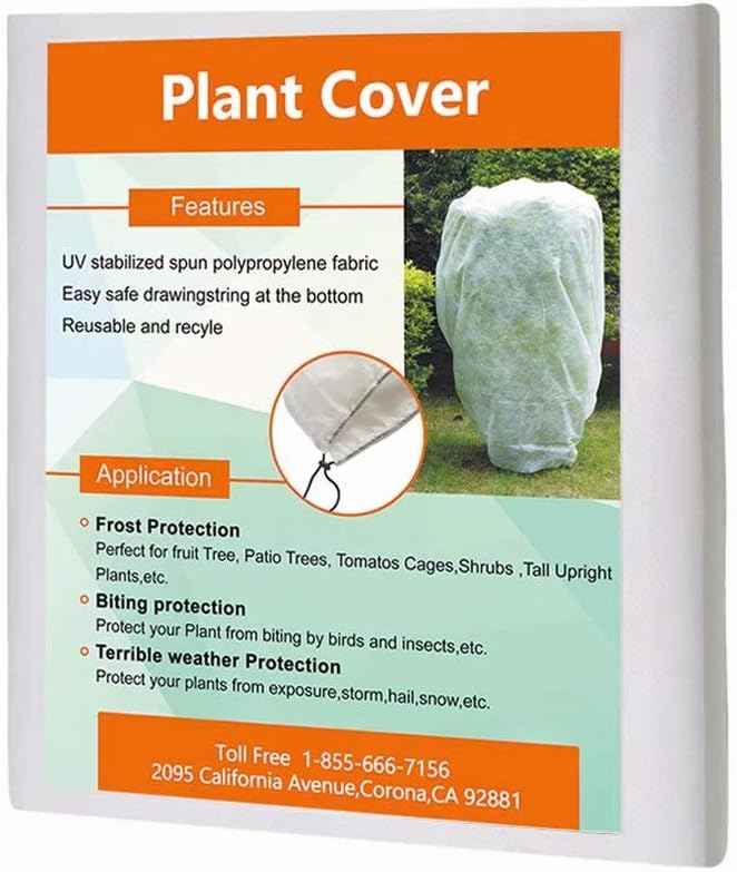Agfabric Plant Cover Freeze Protection 0.95oz 144"x96" Tree Jacket,Rectangle Shrub Cover for Season Extension&Frost Protection,White