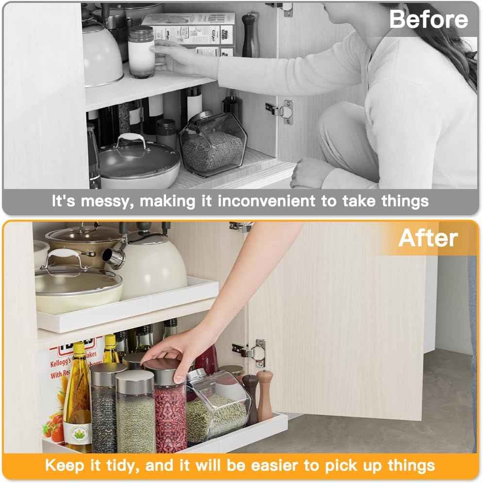 2-Pack Expandable Pull-Out Cabinet Organizer, 12"-20" W x 21" D