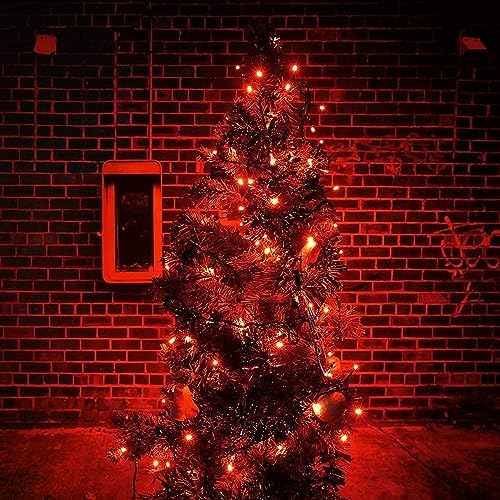 2PK 240LED 95FT Solar Christmas Lights - Outdoor Waterproof, Green Wire Solar Tree Lights with 8 Lighting Modes for Xmas Wedding Party Decorations (Red White)