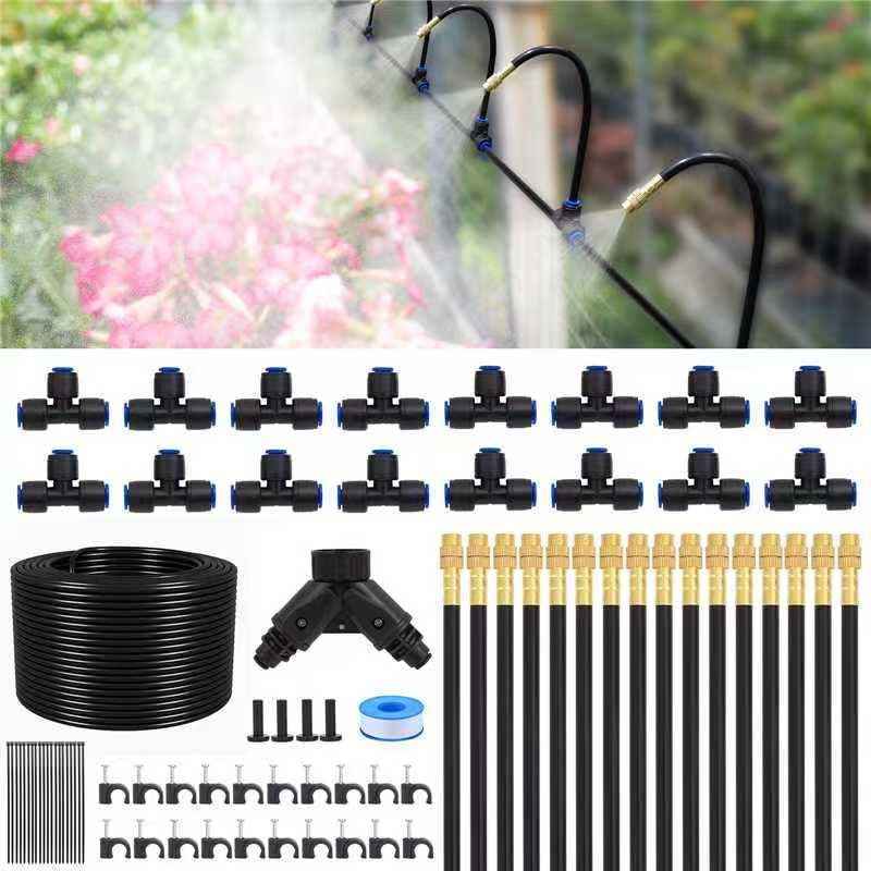 1/4" 120Ft Garden Drip Irrigation System with 16pcs 360°Adjustable Brass Nozzles & Bendable Rod, 2026-Upgraded Watering System Kit for Outdoor Raised Bed, Potted Plant, Yard, Greenhouse