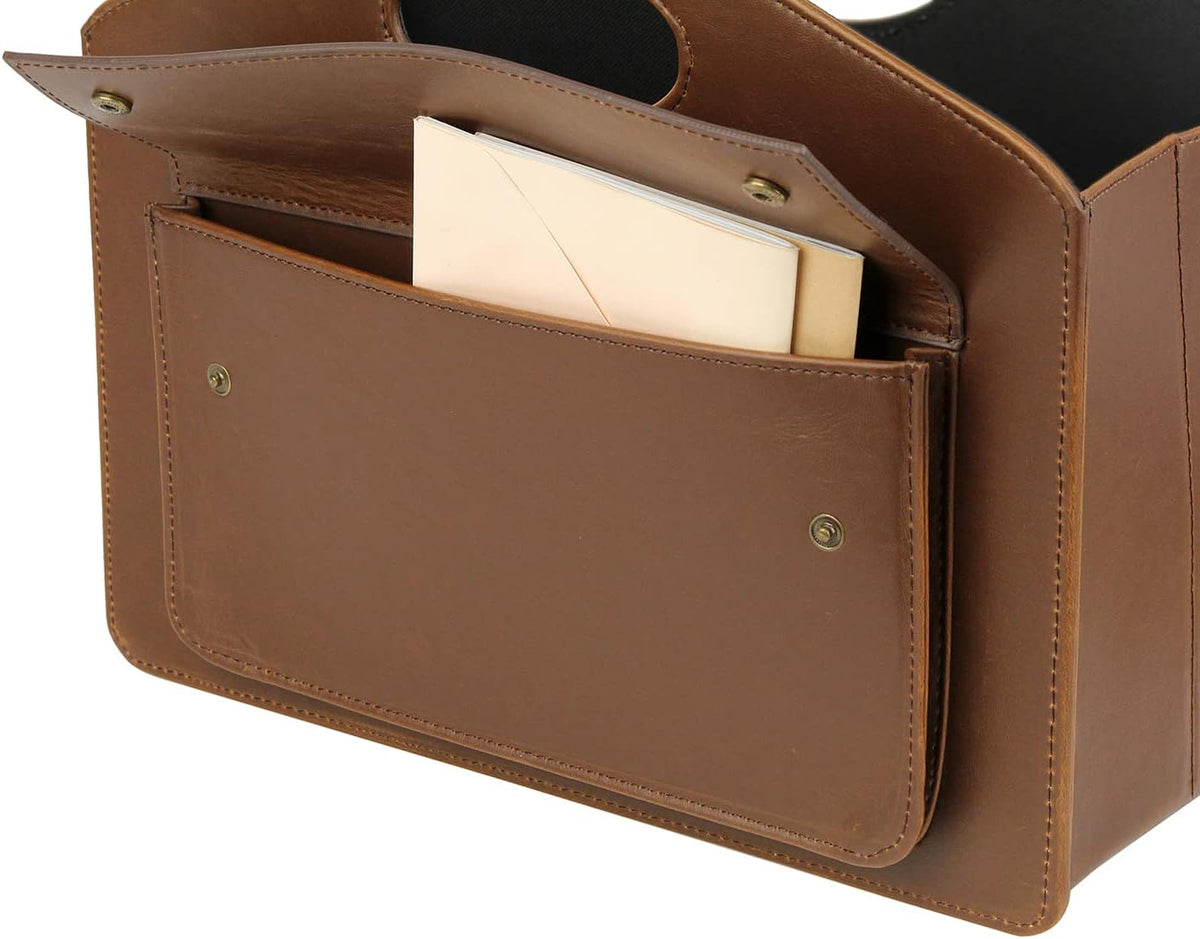 Foldable Magazine Holder – Freestanding Leather-Look Storage