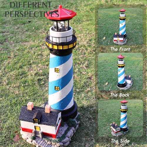 18-Inch Solar Lighthouse with Rotating Beacon