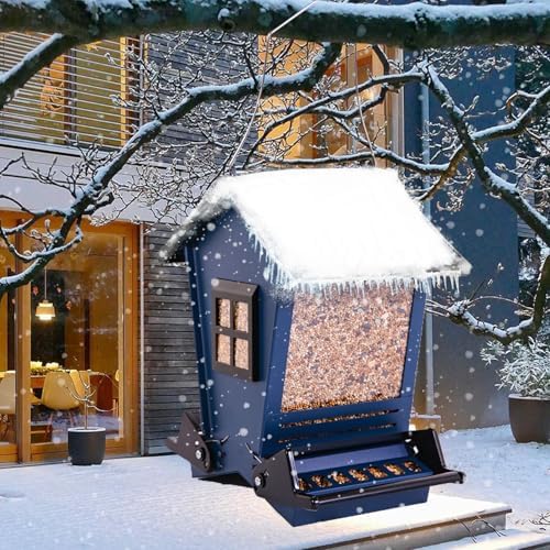 Squirrel Proof Bird Feeders for Outdoors with Weight-Activated, Metal