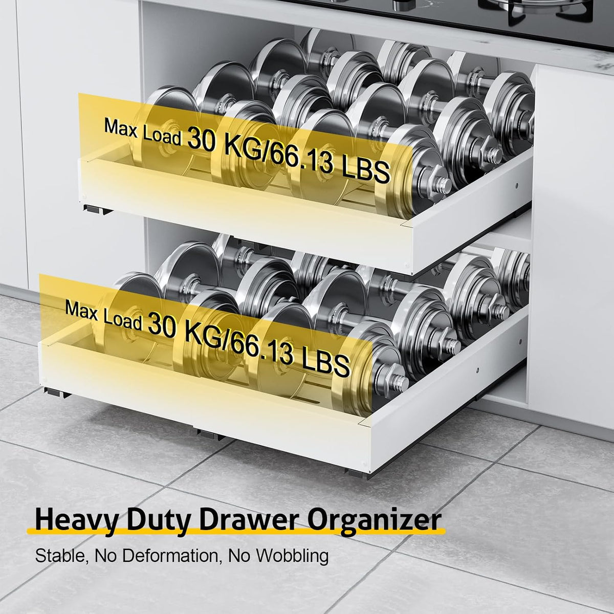 2 Pack Expandable Pull-Out Cabinet Organizer, 11.4"-18.9" W