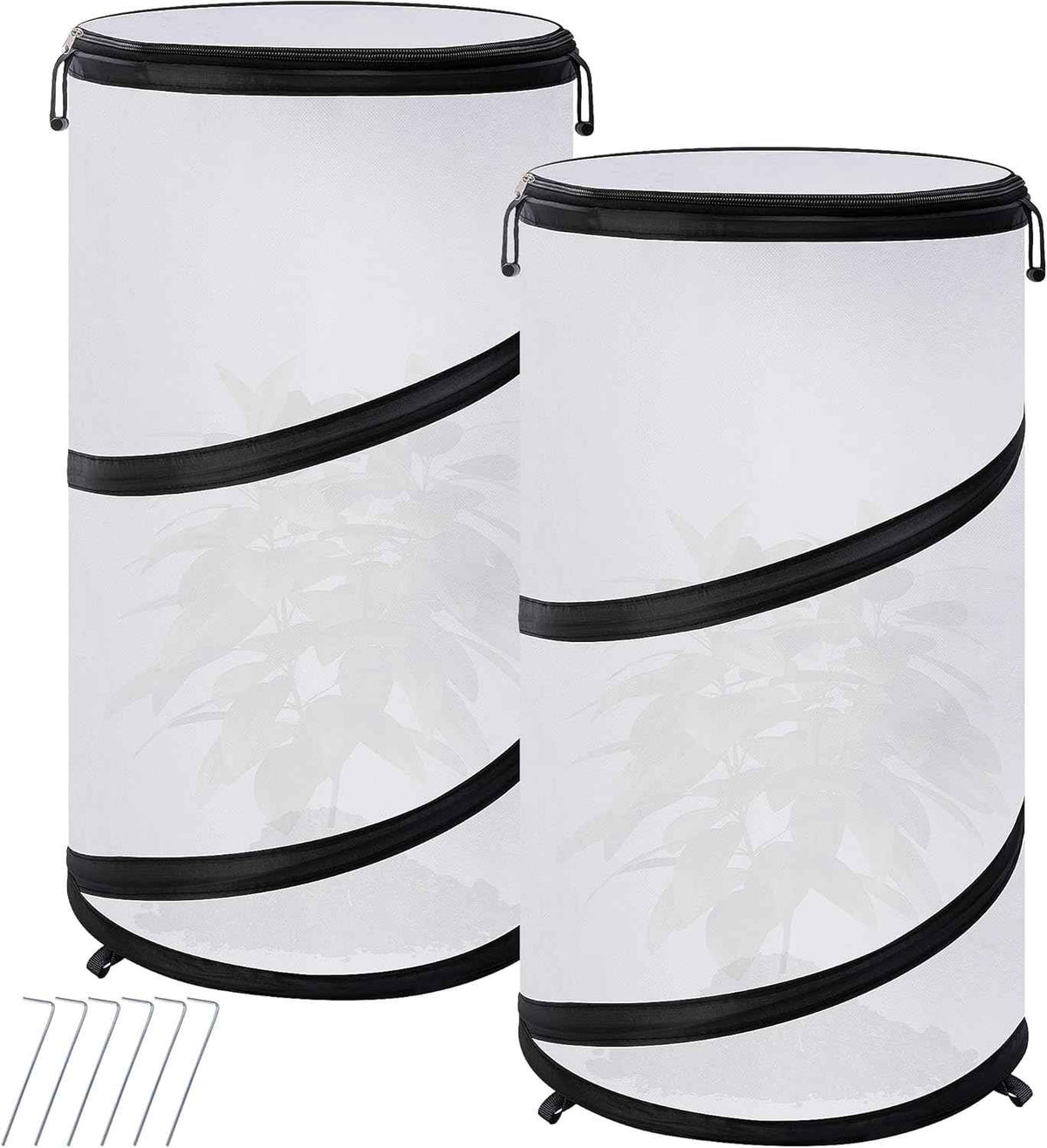 2 Pcs Pop Up Winter Frost Plant Cover, 20 x 12 Inch Round Garden Plants Freeze Protection Tent, Foldable Warm Plant Protector Enclosure for Snow Frost Protection Indoor & Outdoor
