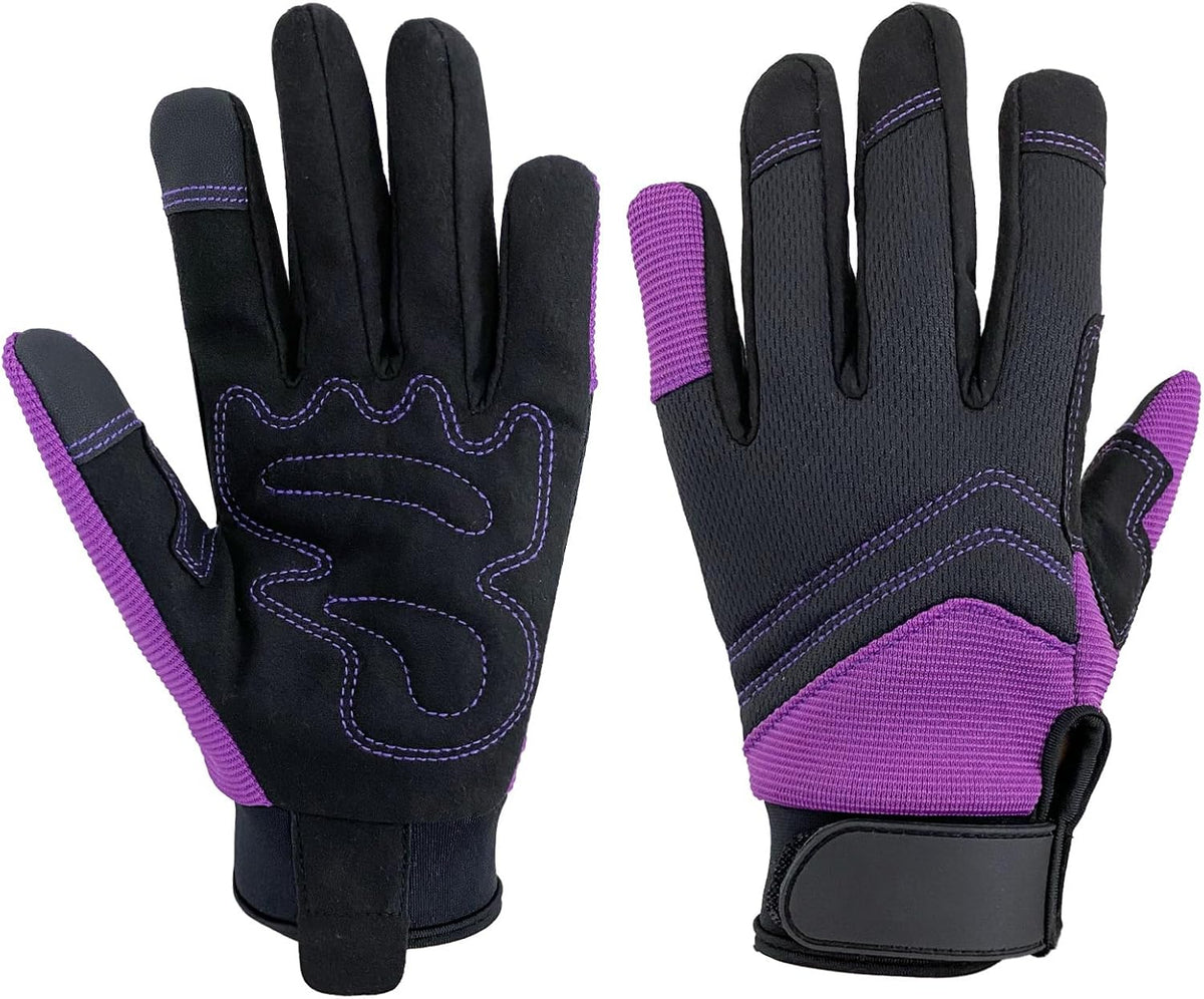 Gardening Gloves for Men and Women, Thorn Proof & Puncture Resistant Working Gloves, Gloves for Safety Work and Gardening, Gardening Gifts, Synthetic Leather Spandex Mechanic with Touchscreen Support