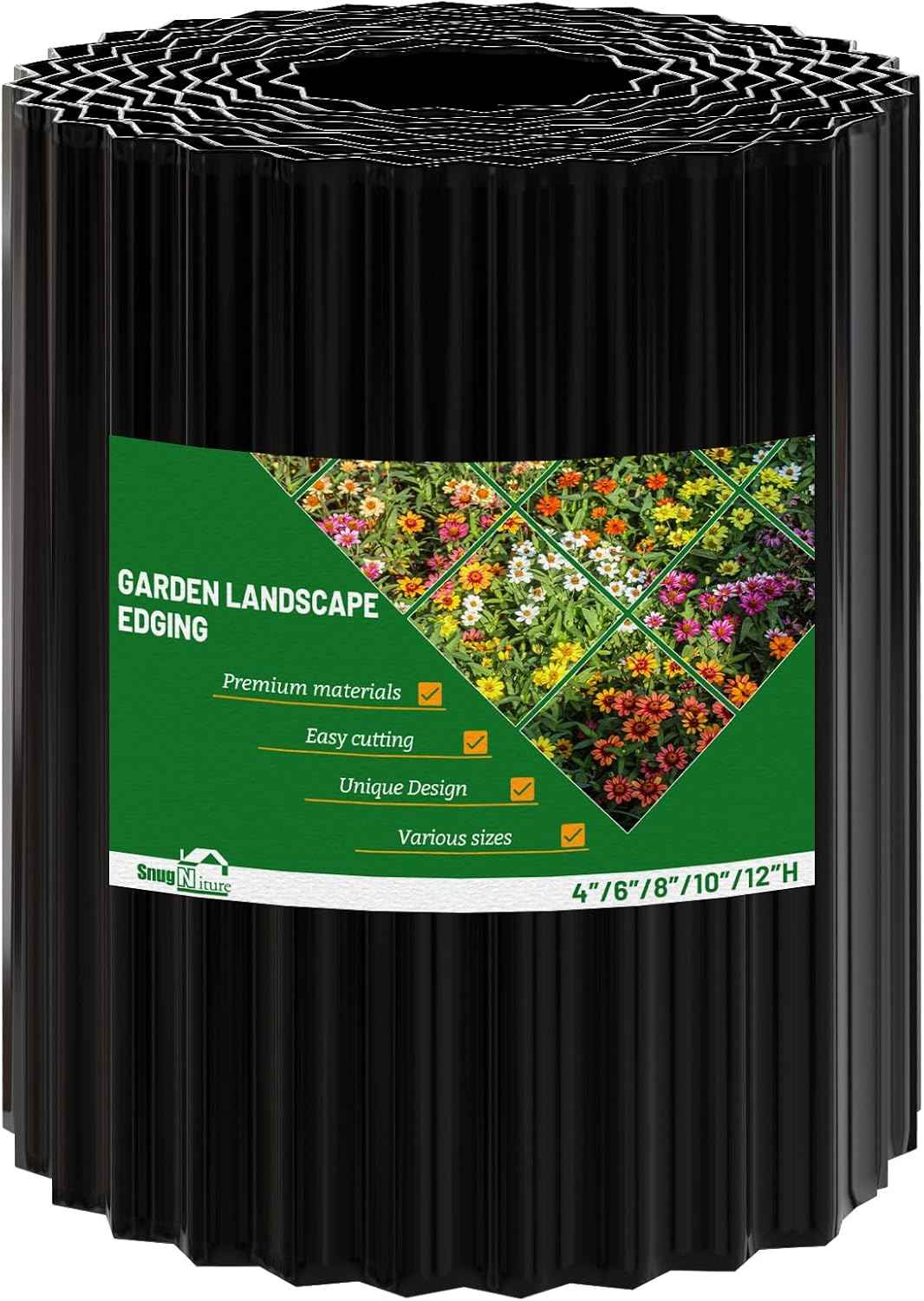 SnugNiture Corrugated Metal Garden Edging,8" x 20' Sturdy Lawn Edging Border,Landscape Edging Border for Lawn, Flower Bed,Garden and Yard