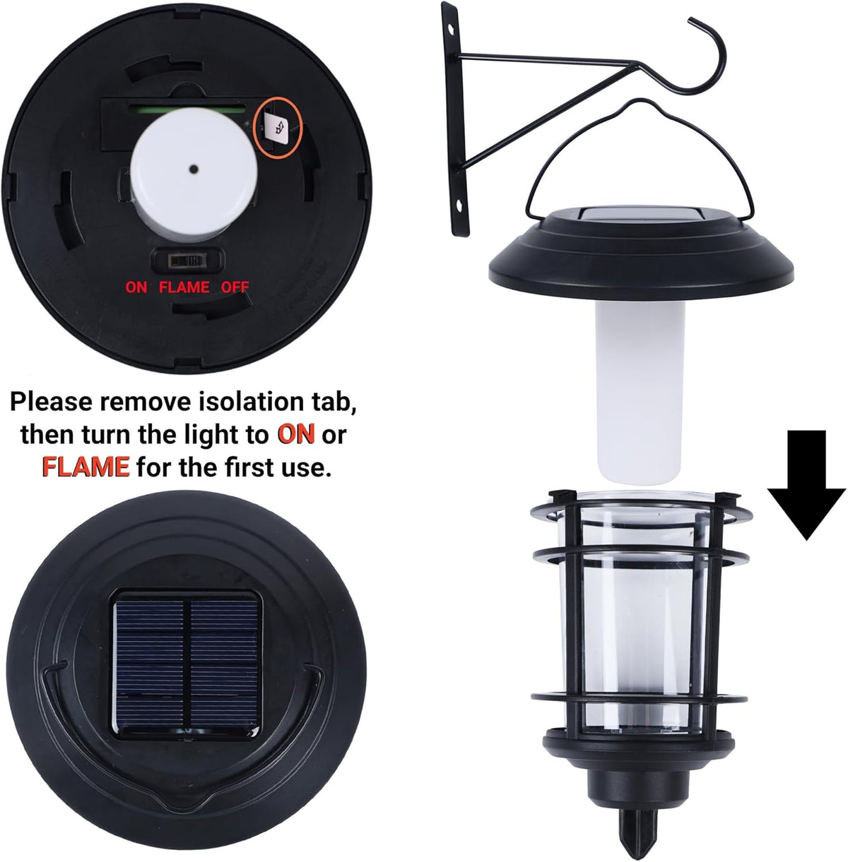 Solar Flickering-Flame Wall Lanterns – Four-Piece Outdoor Set